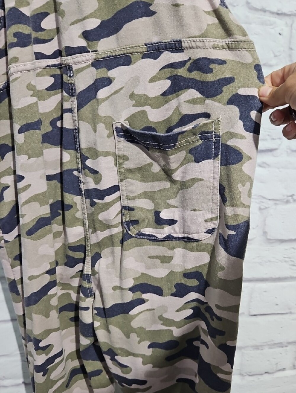 Wallflower Camouflage Overalls in Olive, Navy & Beige - Picture 8 of 10